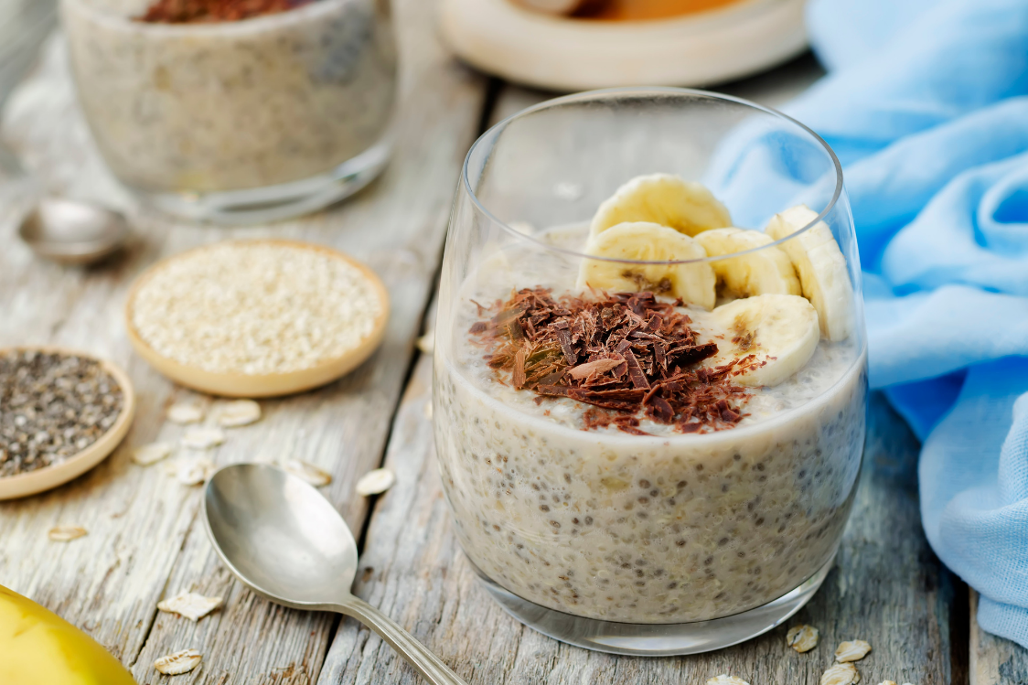  BANANA CHIA PUDDING WITH PEANUT BUTTER