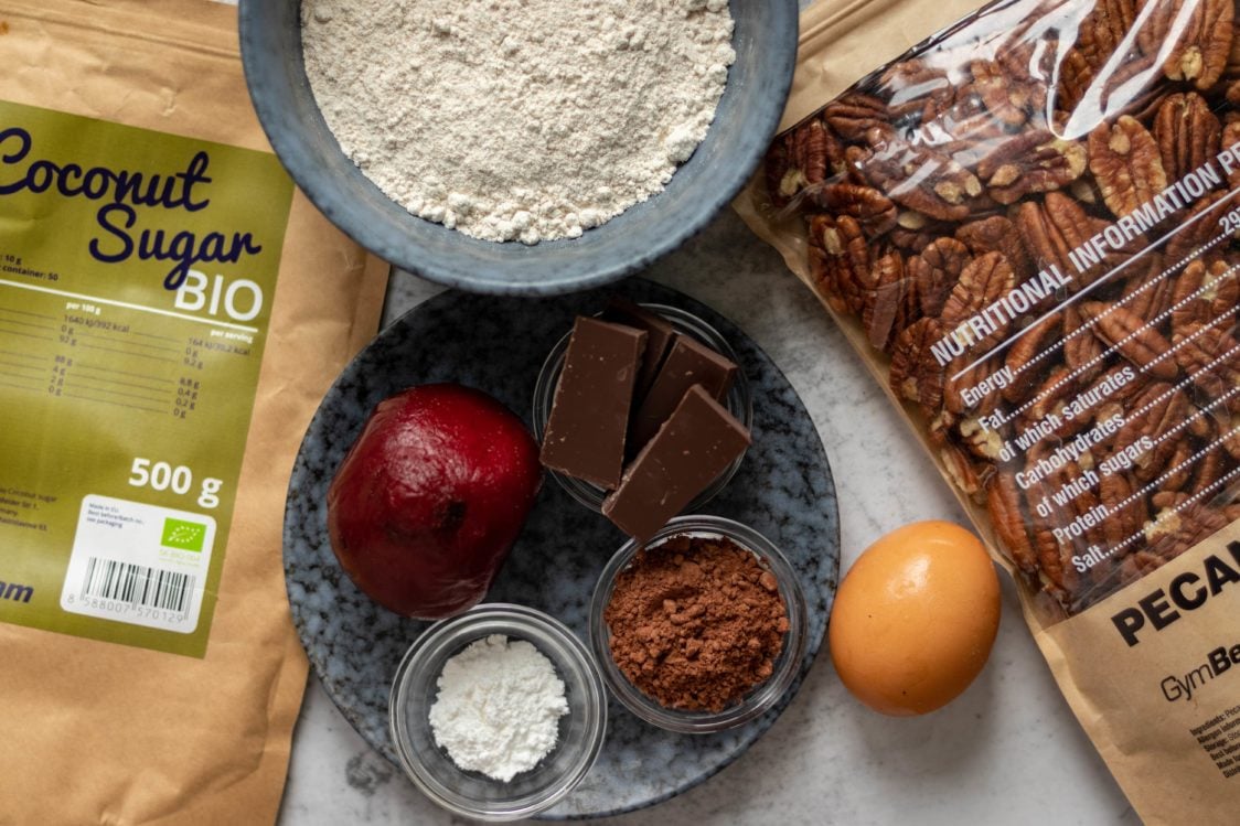 Ingredients for Beetroot chocolate brownies