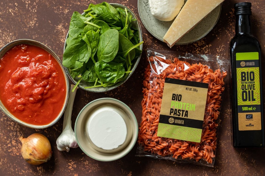 Ingredients for baked pasta