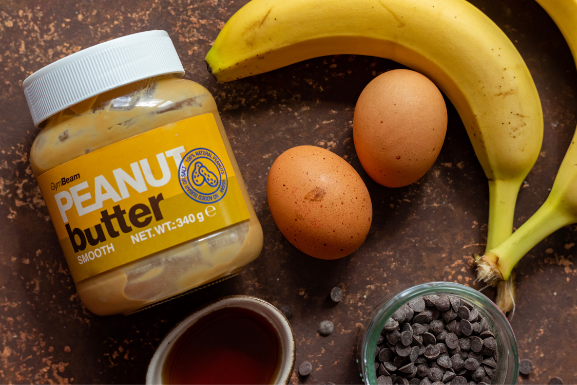Ingredients for Banana Muffins with Peanut Butter & Chocolate Chip