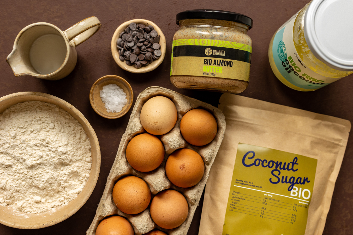 Blondies so slaným karamelom - ingrediencie Blondies so slaným karamelom - ingrediencie