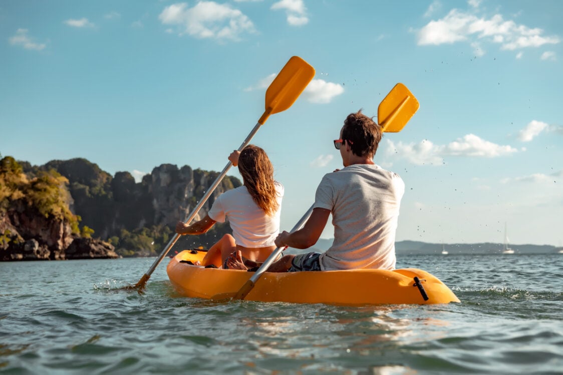 Kayaking is a popular summer activity