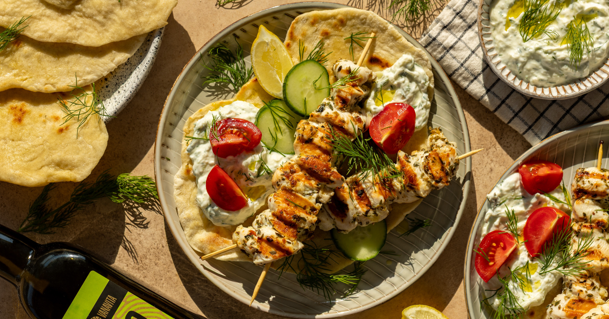 Fitness recept: Souvlaki s pitou a tzatziki