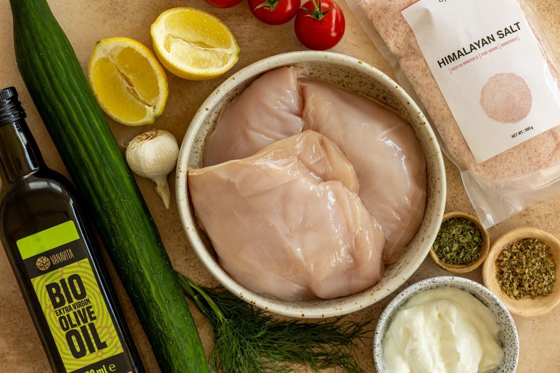 Souvlaki s pitou a tzatziki – ingrediencie