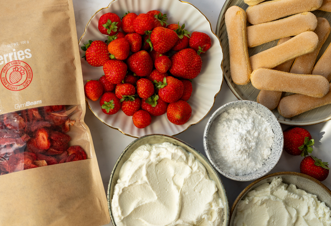 Jahodové tiramisu - ingrediencie Jahodové tiramisu - ingrediencie