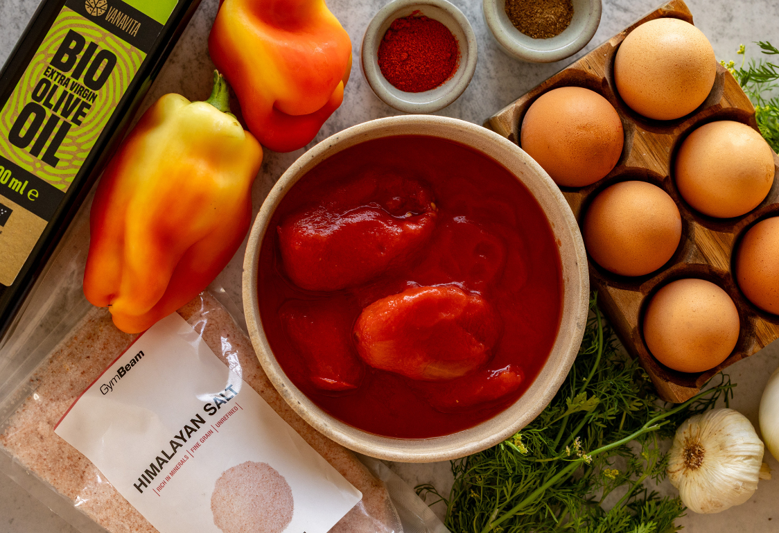 Raňajková šakšuka - ingrediencie