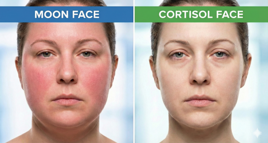 Porovnanie Moon Face a Cortisol Face