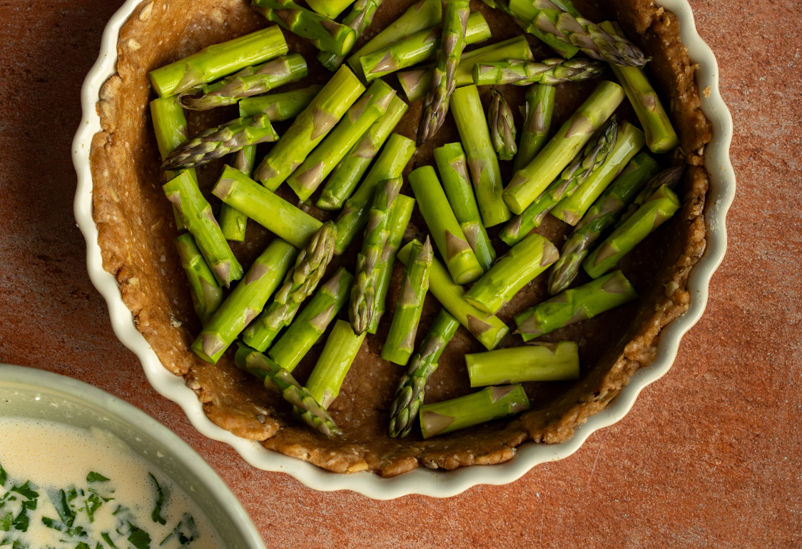 Slaný špargľový koláč – príprava základu