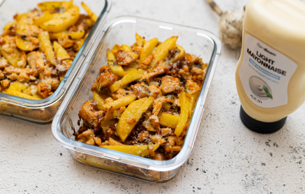 Fitness recept: Zapečené kuracie prsia so zemiakmi a light majonézou