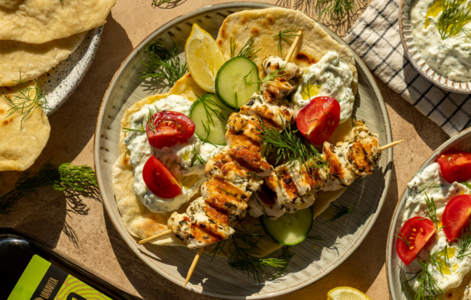 Fitness recept: Souvlaki s pitou a tzatziki