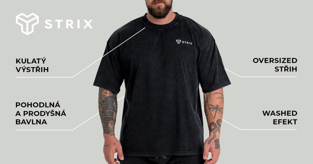 Oversized Washed Black T-shirt - STRIX