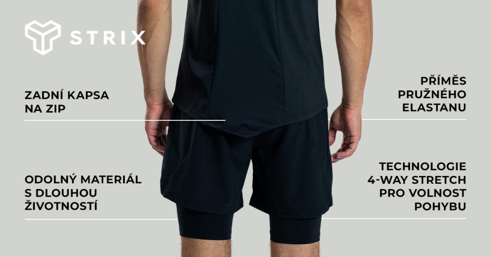 Šortky 2v1 ULTRA Black - STRIX