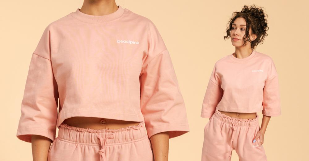 Dámské tričko Cropped Serenity Pink - BeastPink