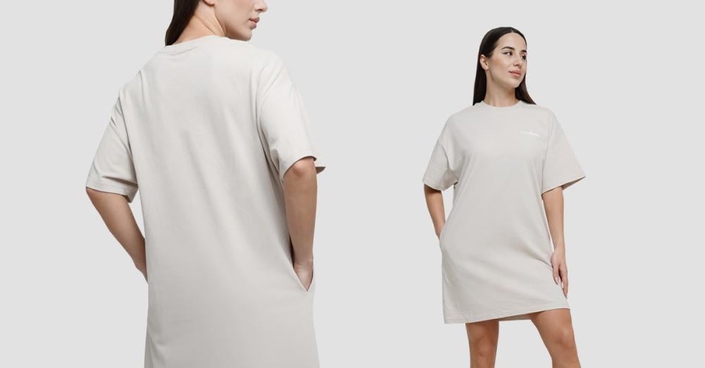 Women's Agile T-Shirt Dress Desert - GymBeam