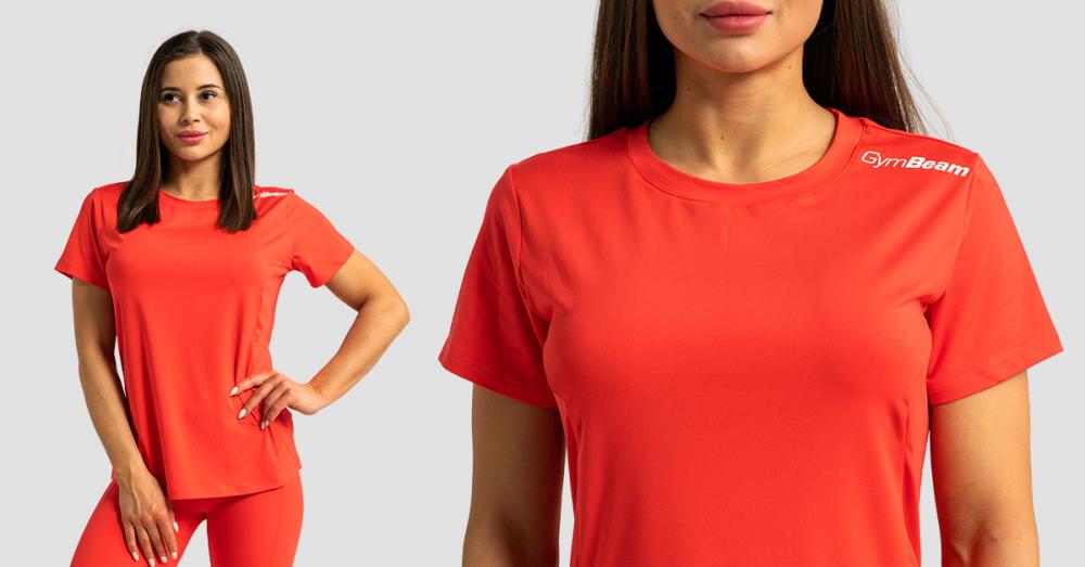 Dámske neobmedzené športové tričko Hot Red - GymBeam