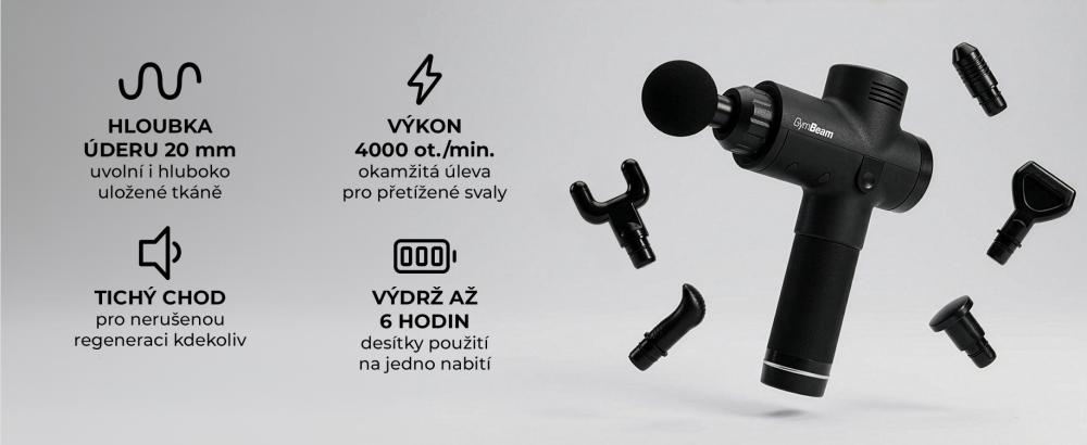 Výhody a vlastnosti Masážnej pištole VI Black - GymBeam