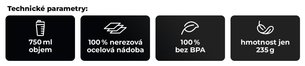 Čo ponúka Šejker Steel Batman™ 750 ml - GymBeam