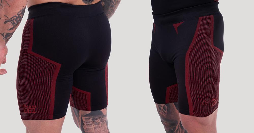 Bezšvové šortky OG1 Black/Red - GymBeam