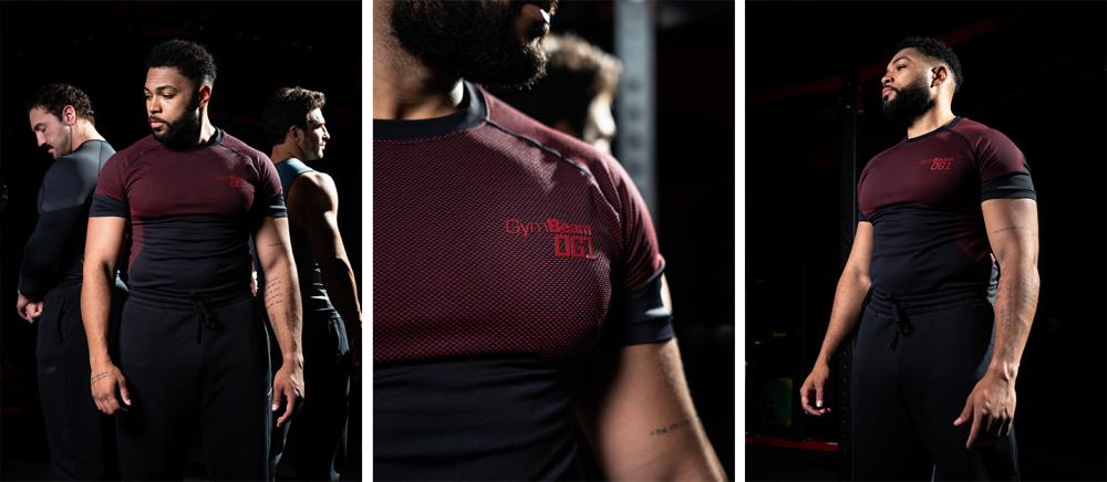 Bezšvové tričko OG1 Black/Red - GymBeam