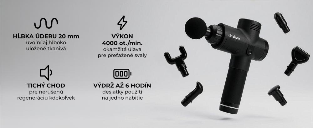 Výhody a vlastnosti Masážnej pištole VI Black - GymBeam