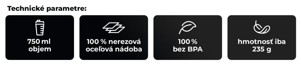 Čo ponúka Šejker Steel Batman™ 750 ml - GymBeam