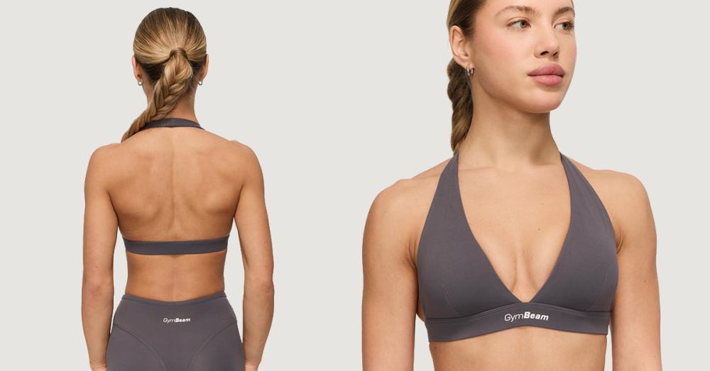 Sportovní podprsenka Halter Fierce Grey - GymBeam