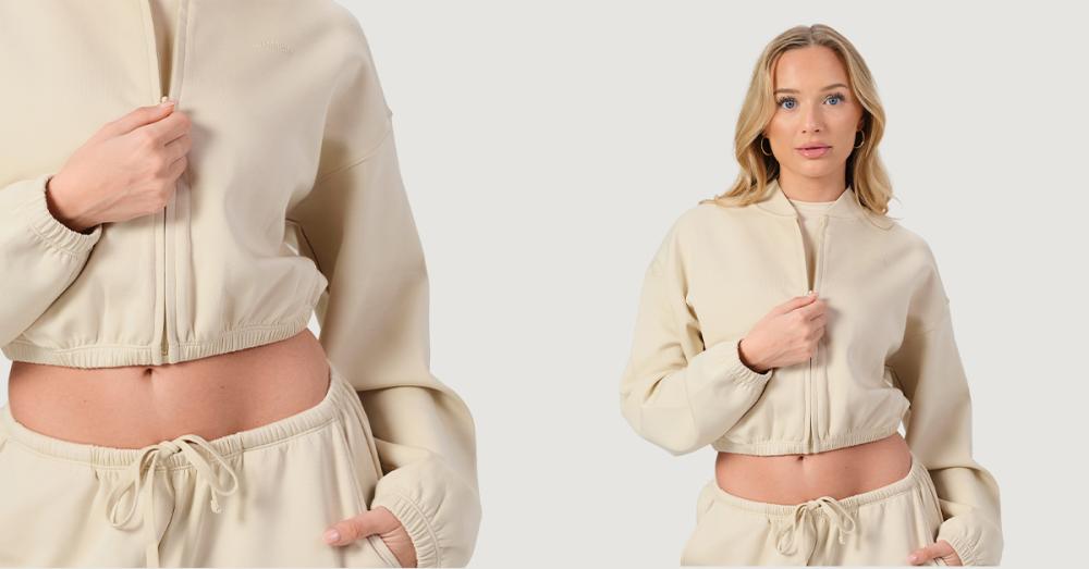 Dámska mikina Zip-Up NEO Almond - GymBeam