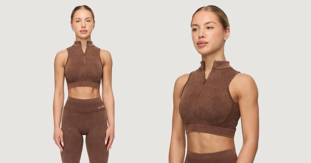Bezešvá sportovní podprsenka Fierce Brown - GymBeam