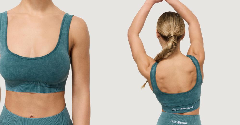 Bezešvá športová podprsenka Lift Petrol - GymBeam