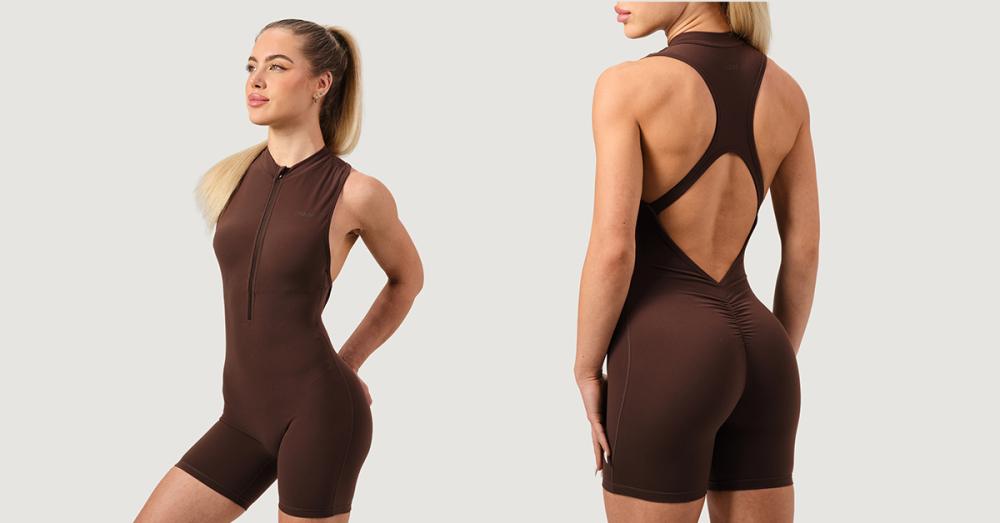 Dámský overal Zip-Up NEO Mocha - GymBeam