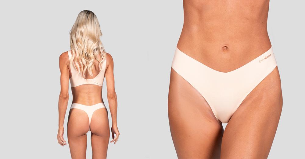Bezešvé kalhotky Comfy 3Pack Beige - GymBeam