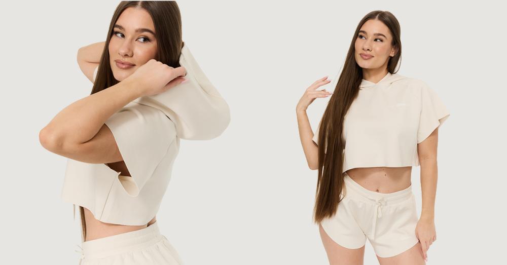 Dámska mikina Cropped Relay Pearl - GymBeam