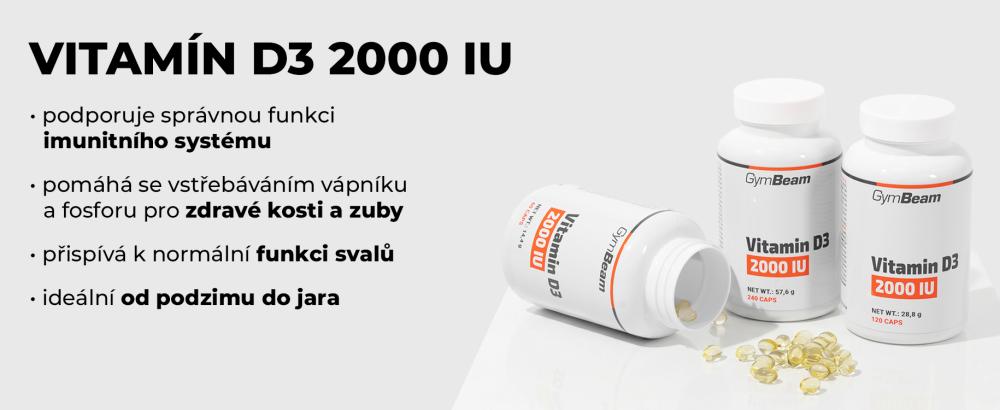Vitamín D3 2000 IU - GymBeam - prečo používať