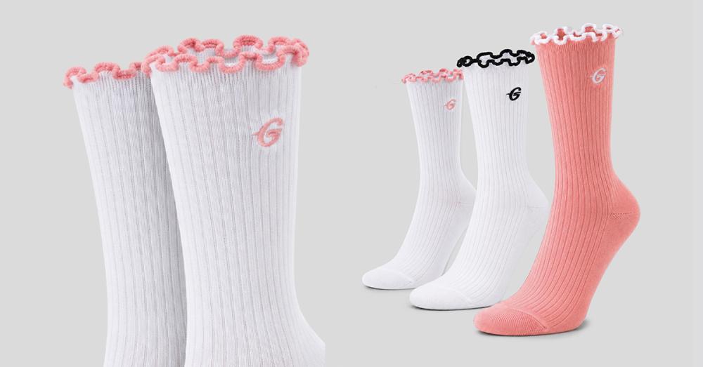 Ponožky Ruffle 3Pack Pink- GymBeam