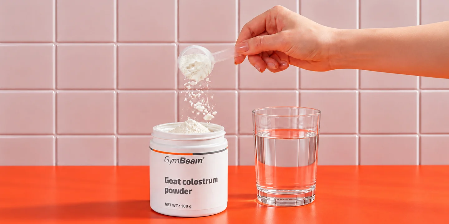 Ziegenkolostrum von GymBeam. Natürliches Kolostrum mit A2-Beta-Casein für eine schonendere Verdauung und 200 mg Immunglobulin G pro Portion.