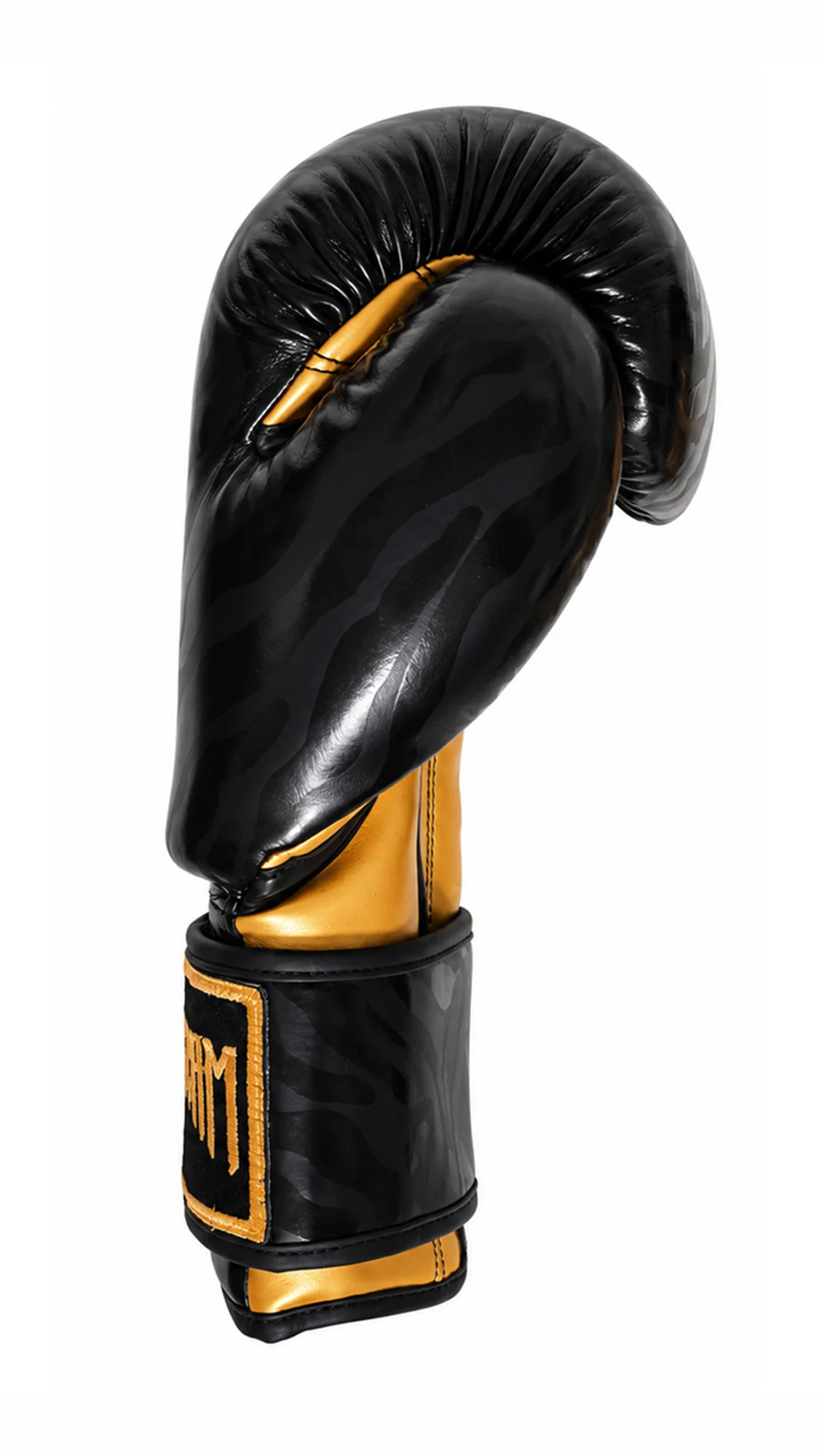 Grind boxing gloves made from abrasion-resistant polyurethane, with padding, a secure wrist strap and a scratch print. Suitable for bag work and sparring.