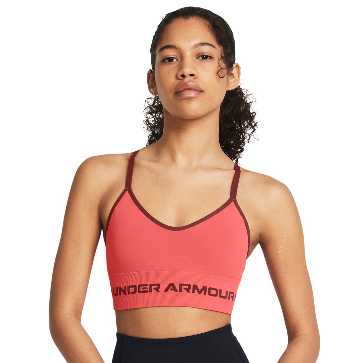 Podprsenka Seamless Low Long Bra Pink -  Under Armour