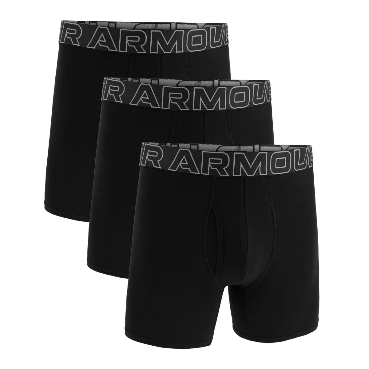 Pánske boxerky M Perf Cotton 6in 3pack Black - Under Armour