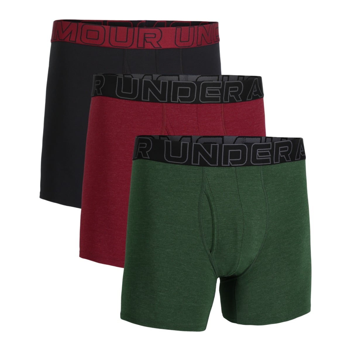 Pánske boxerky M Perf Cotton 6in 3pack Green - Under Armour