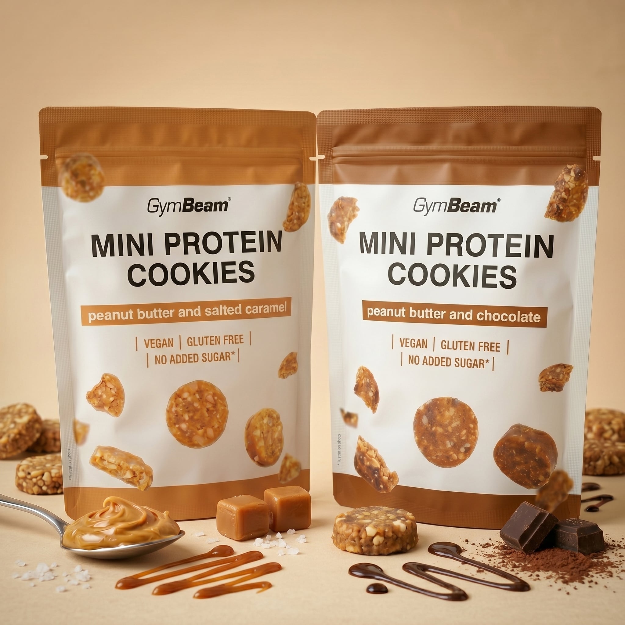 Mini Protein Cookies - GymBeam 100 g - arašidové maslo čokoláda