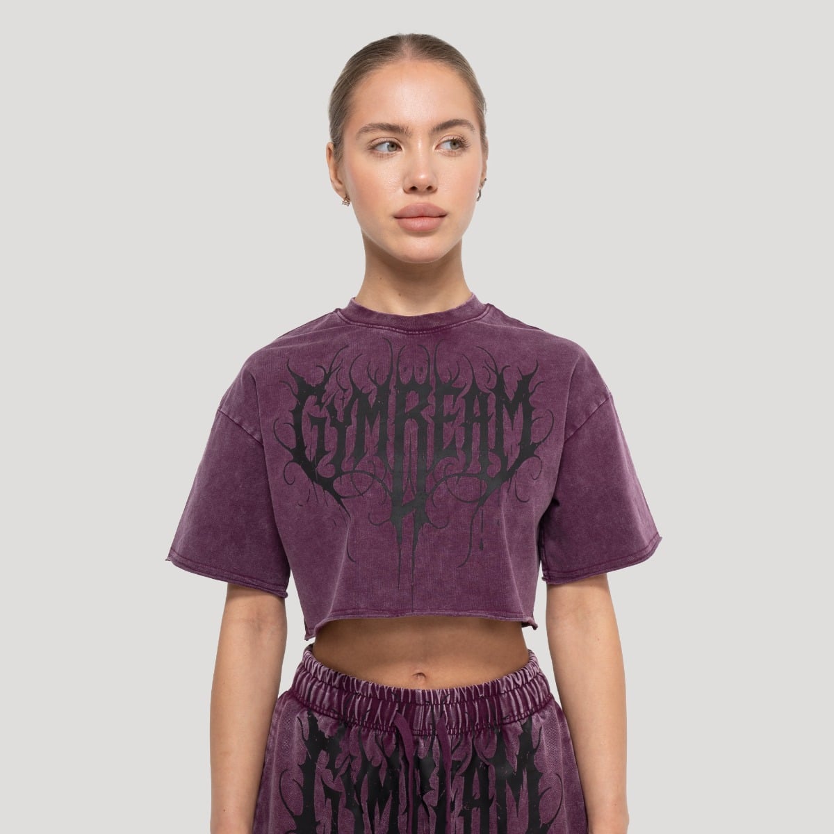 Dámske cropped tričko Abyss Raisin - GymBeam