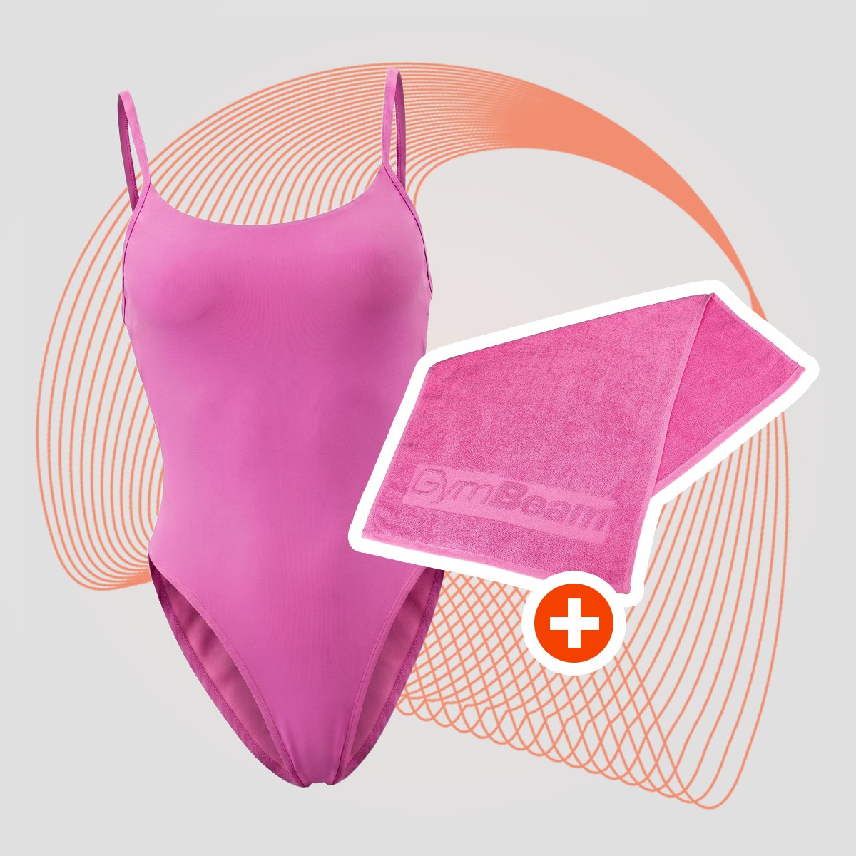 Jednodielne plavky ARUBA Pink - GymBeam + darček