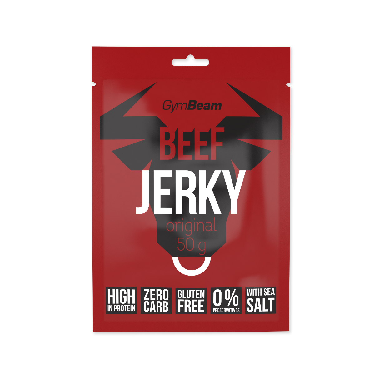 Sušené mäso Beef Jerky - GymBeam barbecue 10 x 50 g