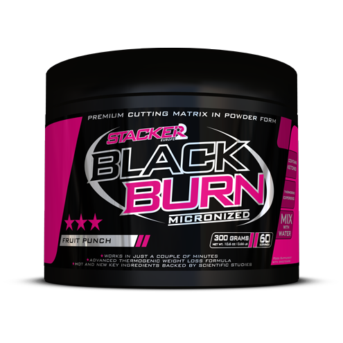 Stacker Black Burn Micronized 300 g ovocný punč
