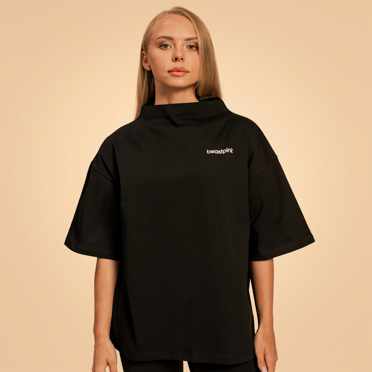 Dámske tričko Oversized Bliss Black - BeastPink
