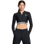 Dámsky top HeatGear Rib 1/4 Zip LS Black - Under Armour XL