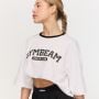 Dámske tričko Oversized Varsity White - GymBeam XL