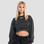 Dámska mikina Cropped Aura Washed Black - GymBeam S