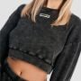 Dámska mikina Cropped Aura Washed Black - GymBeam S
