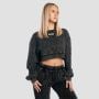 Dámska mikina Cropped Aura Washed Black - GymBeam S